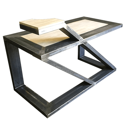 creation table acier et bois